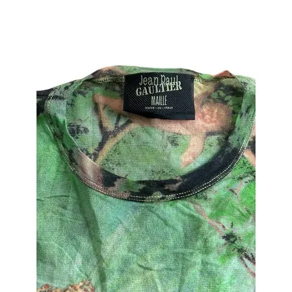 Vtg 90's Jean Paul Gaultier Maille Fuzzi Sheer Mesh Top Sz M Rare Made Italy - Picture 3 of 7